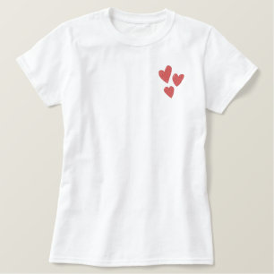 Niedliches Rotes Herz besticktes Shirt