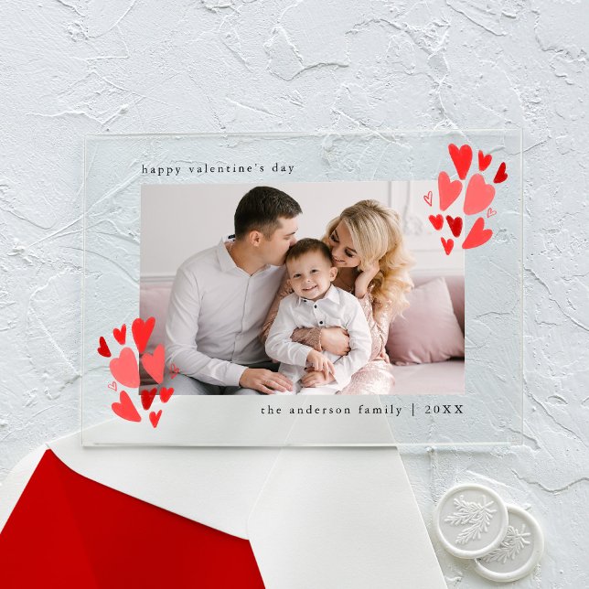 Niedliches Rotes Herz Foto Valentinstag Acryleinladungen (Von Creator hochgeladen)