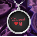 Niedliches Rotes Herz Love AF Versilberte Kette<br><div class="desc">Niedliches LOVED AF Design mit rotem Herz und Schrift.</div>