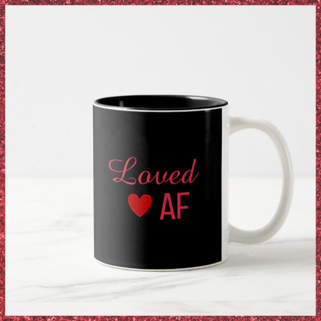 Niedliches Rotes Herz Love AF Zweifarbige Tasse (Von Creator hochgeladen)