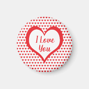 Niedliches Rotes Herz mit Monogramm des Roten und  Magnet