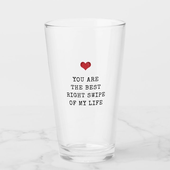 Niedliches rotes Herz, moderne Valentiner verabred Glas (Vorderseite)