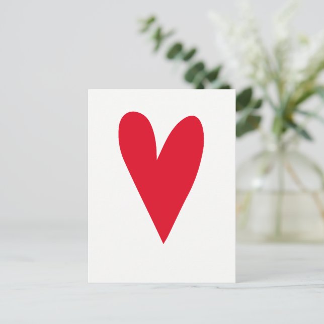 Niedliches Rotes Herz Postkarte (Stehend Vorderseite)