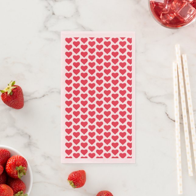 ❤️ Niedliches Rotes Herz rosa Serviette (Beispiel)