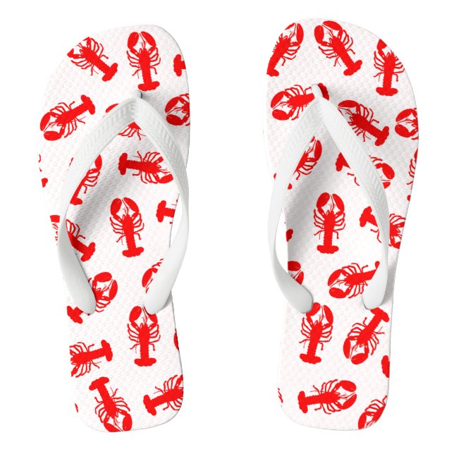 Niedliches rotes Hummer-Tier-Muster Flip Flops (Fußbett)