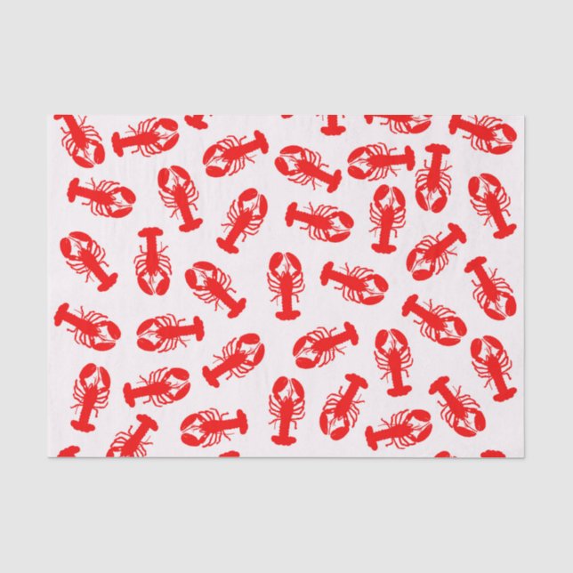 Niedliches rotes Hummer-Tier-Muster Seidenpapier (Vorderseite)