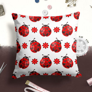 Niedliches Rotes Ladybug-Insekt   Kehlkopfkissen Kissen