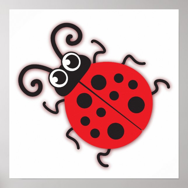 Niedliches Rotes Ladybugs Kinderzimmer Poster (Vorne)