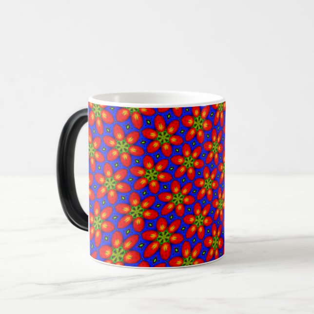 Niedliches rotes Muster Verwandlungstasse (Vorderseite Links)