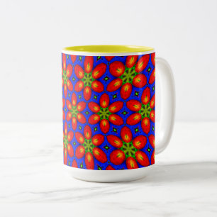 Niedliches rotes Muster Zweifarbige Tasse
