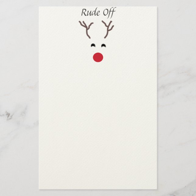Niedliches rotes Nasen-Ren-Weihnachtsbriefpapier Briefpapier (Vorderseite)