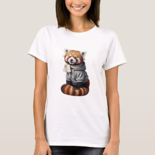 Niedliches Rotes Panda in kuscheliger Winterhoodie T-Shirt