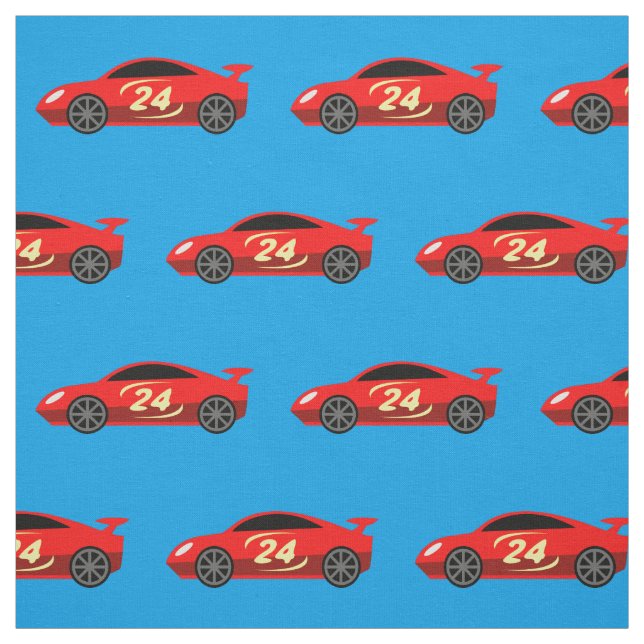Niedliches, rotes Racecar-Muster Stoff (Muster)