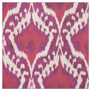 Niedliches rotes und lila Katastermuster Stoff