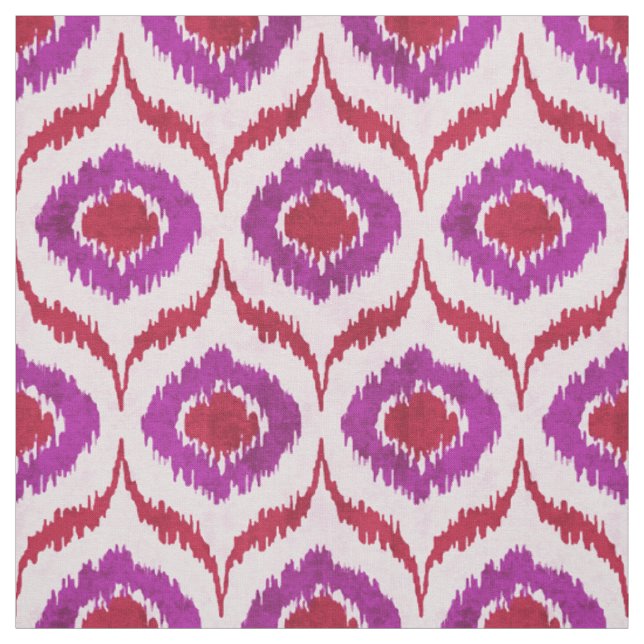 Niedliches rotes und lila Katastermuster Stoff (Muster)
