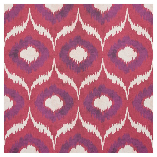 Niedliches rotes und lila Katastermuster Stoff (Muster)