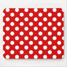 Niedliches rotes und weißes Polka-Punktmuster Mousepad