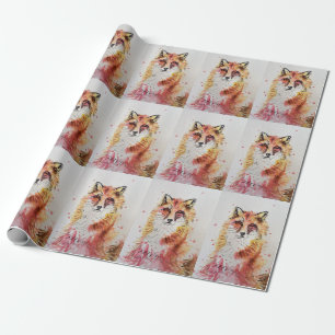 Niedliches Rotfuchs Wasserfarbe Wald Tierart Geschenkpapier