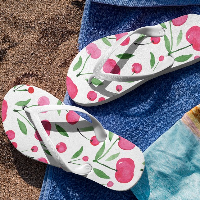 Niedliches Rotkirschmuster Flip Flops (Von Creator hochgeladen)