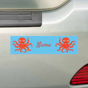 Niedliches Rotlächeln Octopus Thunder_Cove Autoaufkleber