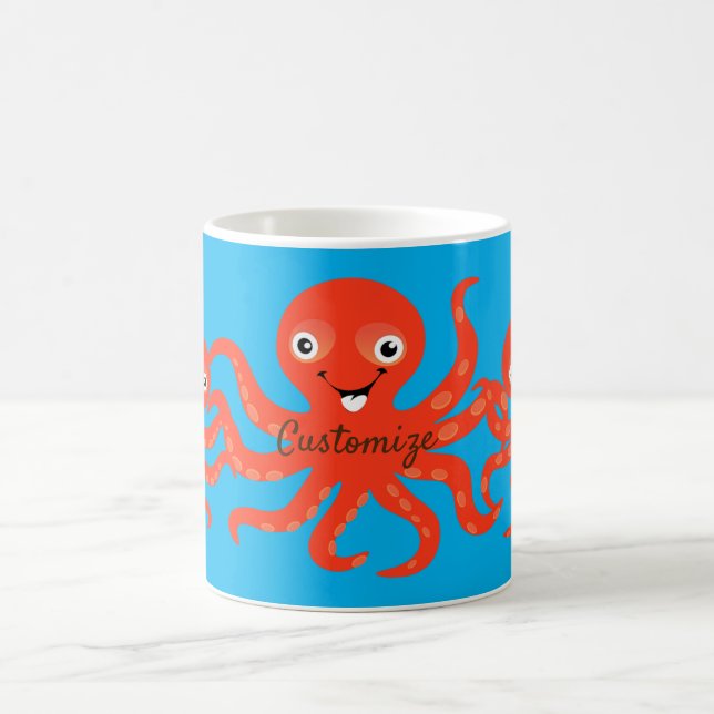 Niedliches Rotlächeln Octopus Thunder_Cove Kaffeetasse (Mittel)