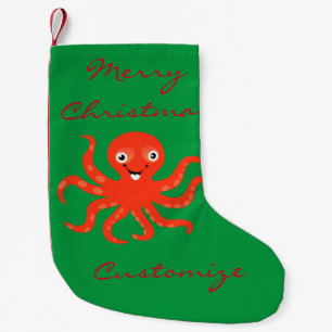 Niedliches Rotlächeln Octopus Thunder_Cove Kleiner Weihnachtsstrumpf