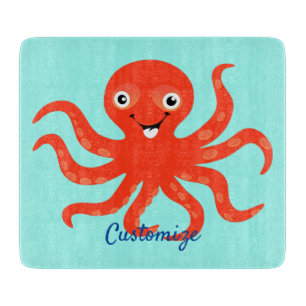 Niedliches Rotlächeln Octopus Thunder_Cove Schneidebrett