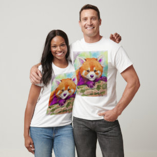 Niedliches Rotpanda-Wasserfarben-Postwertzeichen-T T-Shirt