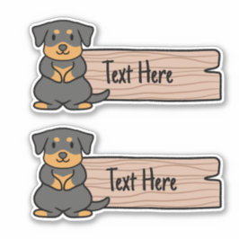 Niedliches Rottweiler-Label Aufkleber