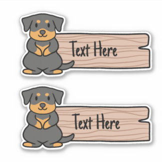 Niedliches Rottweiler-Label Aufkleber