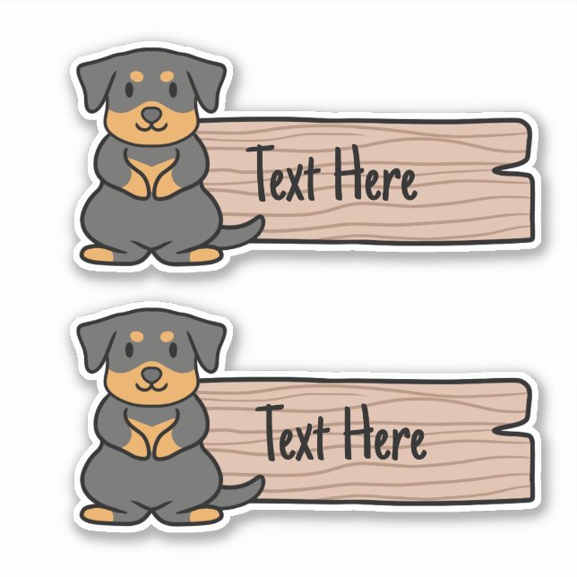 Niedliches Rottweiler-Label Aufkleber (Vorderseite)