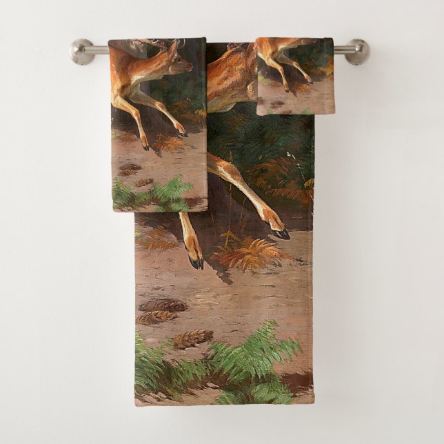Niedliches Rotwild im Wald Badhandtuch Set (Insitu)