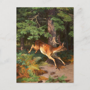 Niedliches Rotwild im Wald Postkarte
