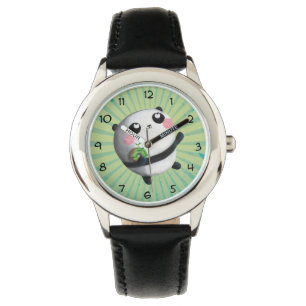 Niedliches Round Panda Armbanduhr