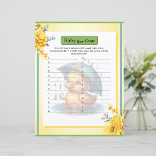 Niedliches Rubber Duck Baby Duck Name Game