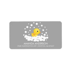 Niedliches Rubber Duck Babydusche - Adressenaufkle Adressaufkleber