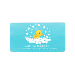 Niedliches Rubber Duck Babydusche - Adressenaufkle Adressaufkleber