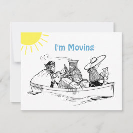 Niedliches Ruderboot Flat I m Moving Announcement  Ankündigung