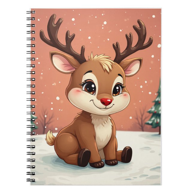 Niedliches Rudolph Character Notebook Notizblock (Vorderseite)