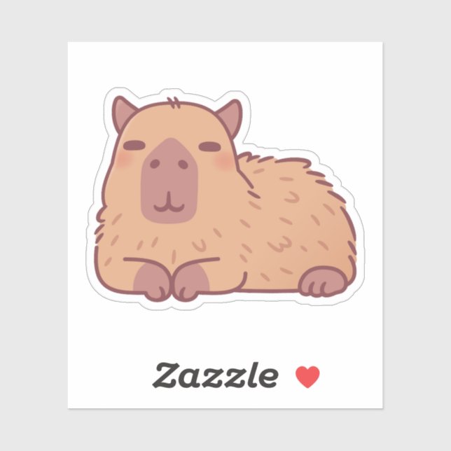 Niedliches Ruhen Capybara Doodle Aufkleber (Blatt)