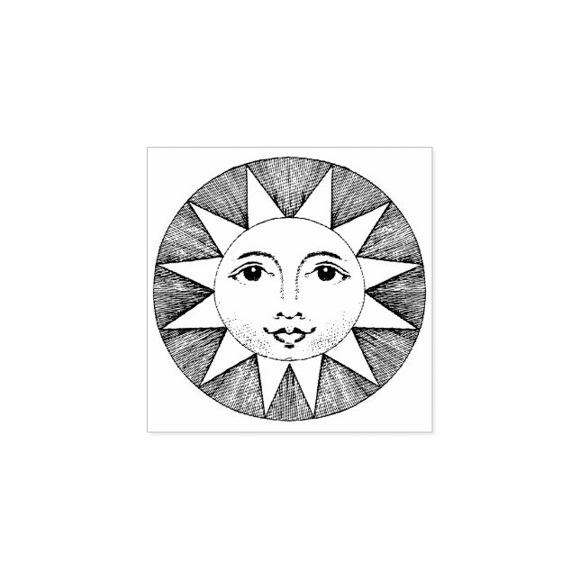 Niedliches Rundlächeln Sun Mini Art Gummistempel (Prägung)