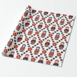 Niedliches Russisches Nest-Puppen-Wrapping-Papier Geschenkpapier