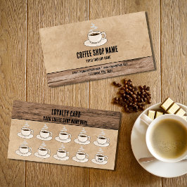 Niedliches rustikales Café Coffee Shop Prämien Tre Treuekarte
