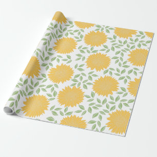 Niedliches rustikales Land-Sonnenblume-Muster Geschenkpapier