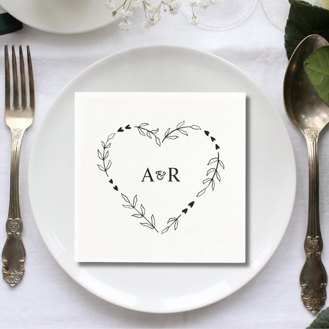 Niedliches Rustikales Minimal Greenerity Wedding P Serviette (Von Creator hochgeladen)