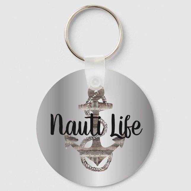 niedliches rustikales NAUTI LIFE-Skript | SCHLÜSSE Schlüsselanhänger (Vorderseite)