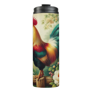 Niedliches rustikales/Vintages Hahn Thermosbecher