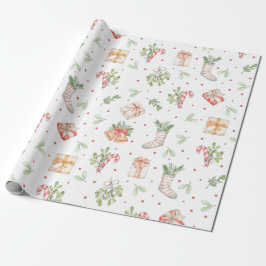 Niedliches rustikales Weihnachtsmuster Geschenkpapier