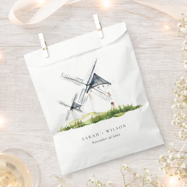 Niedliches Rustikales Windmühle-Thema Hochzeit Geschenktütchen (Ausgeschnitten)