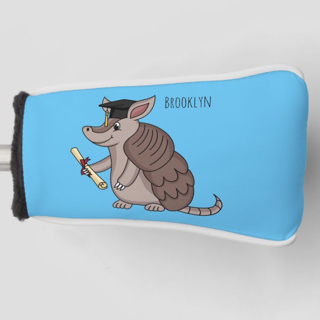 Niedliches Rüstungsschild mit Graduierungskappe Ca Golf Headcover (Vorderseite)